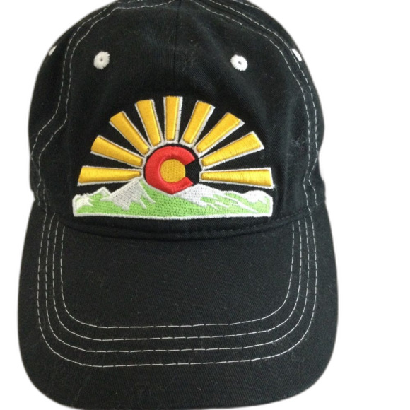 Aksels Cap Hat Unisex Adjustable Strap Black Colorado Sunset Views Graphic - Picture 6 of 8